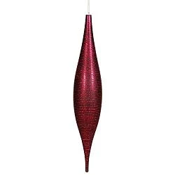 22 Inch Red Matte Glitter Skinny Drop Ornament 3 22 Inch Red Matte Glitter Skinny Drop Ornament