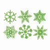 5 Inch Lime Glitter Snowflake Christmas Ornament 6 Per Set -Winter Decor Hub m117314