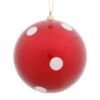 5.5 Inch Red Candy Polka Dot Round Christmas Ball Ornament -Winter Decor Hub m120203