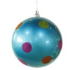 8 Inch Turquoise Candy Polka Dot Round Christmas Ball Ornament 2 8 Inch Turquoise Candy Polka Dot Round Christmas Ball Ornament -Winter Decor Hub m120412