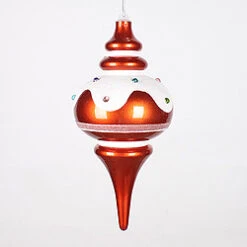 10 Inch Candy Orange Snow Jewel Finial Ornament