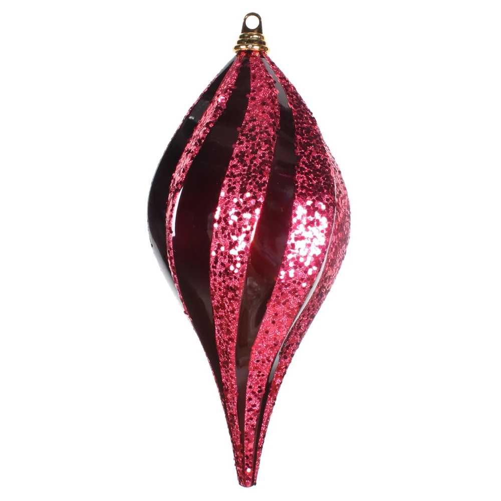 8 Inch Burgundy Candy Glitter Swirl Drop Christmas Ornament 3 8 Inch Burgundy Candy Glitter Swirl Drop Christmas Ornament
