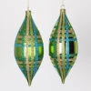 7 Inch Lime Turquoise And Gold Drop Ornament Assorted Finishes 4 Per Set -Winter Decor Hub m141837