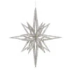 12 Inch 3D Silver Iridescent Glow Glitter Star Christmas Ornament -Winter Decor Hub m148207