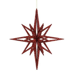 16 Inch Red 3D Glitter Star