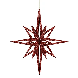16 Inch Red 3D Glitter Star 3 16 Inch Red 3D Glitter Star