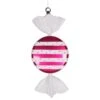 13 Inch Cerise Pink White Stripe Glitter Candy Christmas Ornament