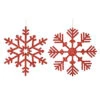 32 Inch Red Glitter Snowflake Ornament 2 Per Set -Winter Decor Hub m157603