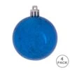 6 Inch Blue Shiny Mercury Round Christmas Ball Ornament Shatterproof -Winter Decor Hub m166502