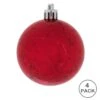 6 Inch Red Shiny Mercury Round Christmas Ball Ornament Shatterproof -Winter Decor Hub m166503