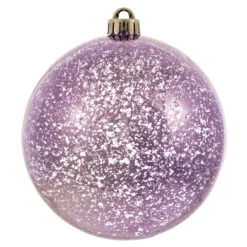 6 Inch Lavender Shiny Mercury Christmas Ball Ornament - Set Of 4