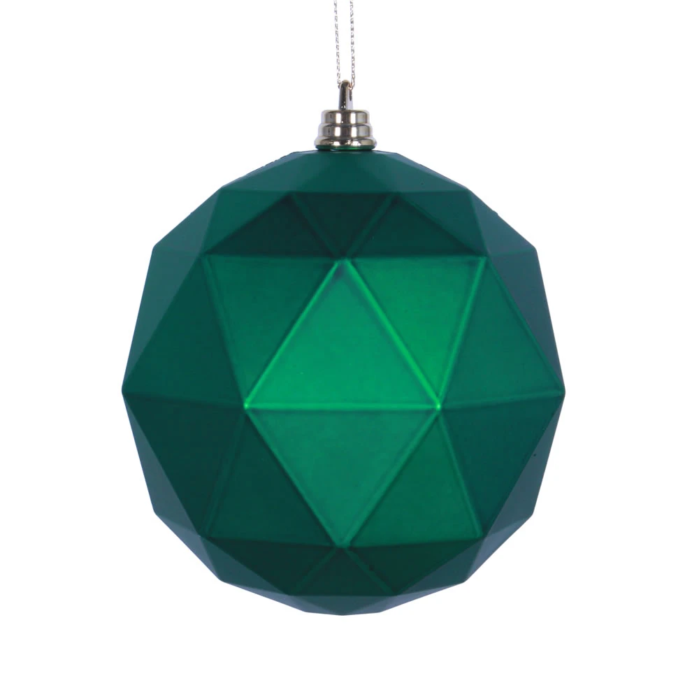 4.75 Inch Green Matte Geometric Mardi Gras Ball Ornament Shatterproof Set Of 4 3 4.75 Inch Green Matte Geometric Mardi Gras Ball Ornament Shatterproof Set Of 4