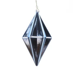 5.5 Inch Periwinkle Shiny Rhombus Christmas Finial Ornament Shatterproof