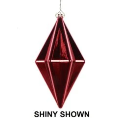 5.5 Inch Red Matte Rhombus Christmas Finial Ornament Shatterproof