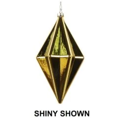5.5 Inch Olive Matte Rhombus Christmas Finial Ornament Shatterproof
