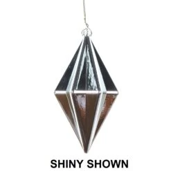 5.5 Inch Frosty Mint Matte Rhombus Christmas Finial Ornament Shatterproof