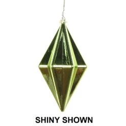 5.5 Inch Celadon Matte Rhombus Christmas Finial Ornament Shatterproof