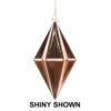 5.5 Inch Rose Gold Matte Rhombus Christmas Finial Ornament Shatterproof