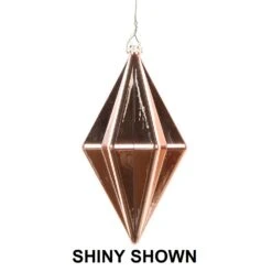 5.5 Inch Rose Gold Matte Rhombus Christmas Finial Ornament Shatterproof