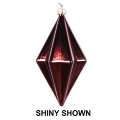 5.5 Inch Burgundy Matte Rhombus Christmas Finial Ornament Shatterproof