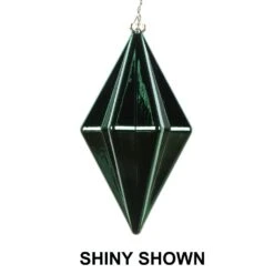 5.5 Inch Midnight Green Matte Rhombus Christmas Finial Ornament Shatterproof