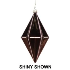 5.5 Inch Mocha Matte Rhombus Christmas Finial Ornament Shatterproof