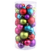 Value 50 Piece Shiny And Matte Multi Color Round Christmas Ball Ornament Assorted Sizes -Winter Decor Hub n112400a
