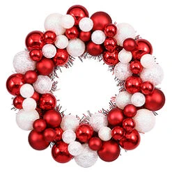 12 Inch Candy Cane Christmas Ornament Wreath Unlit