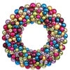 22 Inch Multi Color Christmas Ornament Wreath Unlit -Winter Decor Hub n114400