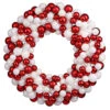 24 Inch Candy Cane Christmas Ornament Wreath Unlit -Winter Decor Hub n114401