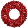 22 Inch Red Christmas Ornament Wreath Unlit 1 22 Inch Red Christmas Ornament Wreath Unlit -Winter Decor Hub n114403