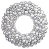 24 Inch Silver Christmas Ornament Wreath Unlit -Winter Decor Hub n114407