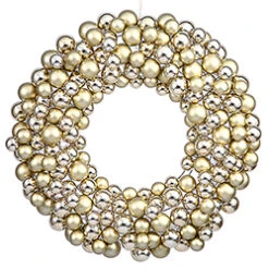 24 Inch Gold Ball Mardi Gras Wreath