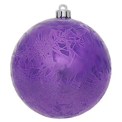 6 Inch Purple Crackle Ball Ornament 4 Per Set