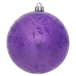6 Inch Purple Crackle Ball Ornament 4 Per Set 3 6 Inch Purple Crackle Ball Ornament 4 Per Set