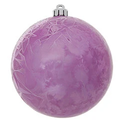 6 Inch Orchid Crackle Ball Ornament 4 Per Set