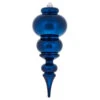14 Inch Midnight Blue Shiny Finial Christmas Ornament Shatterproof UV -Winter Decor Hub n150631dsv