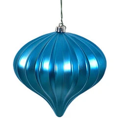 5.7 Inch Turquoise Matte Onion Ornament 3 Per Set