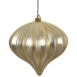 5.7 Inch Champagne Matte Onion Ornament 3 Per Set