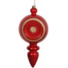 15.75 Inch Red Candy Diamond Reflector Christmas Finial Ornament Shatterproof UV -Winter Decor Hub n152803dcv