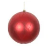6 Inch Red Matte Glitter Swirl Round Christmas Ball Ornament Shatterproof