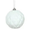 6 Inch White Matte Round Pine Cone Christmas Ball Ornament Set Of 4 -Winter Decor Hub n173411d