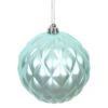 6 Inch Baby Blue Matte Round Pine Cone Christmas Ball Ornament Set Of 4 -Winter Decor Hub n173432d