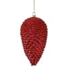 7 Inch Red Matte Glitter Pinecone Christmas Ornament Set Of 4 -Winter Decor Hub n187203d