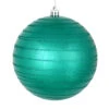 3 Inch Teal Candy Glitter Lines Round Christmas Ball Ornament Shatterproof -Winter Decor Hub n187542d