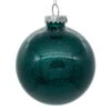 3 Inch Sea Blue Glitter Clear Round Christmas Ball Ornament Shatterproof -Winter Decor Hub n210862