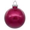 3 Inch Fuchsia Glitter Clear Round Christmas Ball Ornament Shatterproof 2 3 Inch Fuchsia Glitter Clear Round Christmas Ball Ornament Shatterproof -Winter Decor Hub n210870