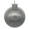 4 Inch Silver Ball Glitter Round Christmas Ball Ornament Shatterproof -Winter Decor Hub n211007
