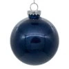 4 Inch Midnight Blue Ball Glitter Round Christmas Ball Ornament Shatterproof -Winter Decor Hub n211031