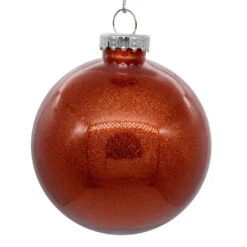 4 Inch Bittersweet Ball Glitter Round Christmas Ball Ornament Shatterproof